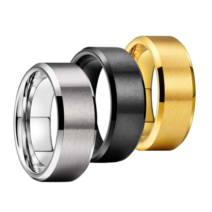 8MM 'Rome' Male Tungsten Ring