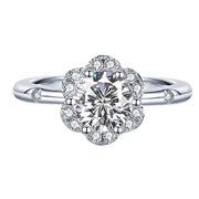 'Forever Mine' Moissanite Sterling Silver Ring