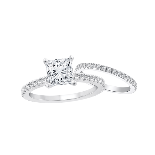 'Amore' 2 Piece Wedding Set - Hidden Jewels Co.