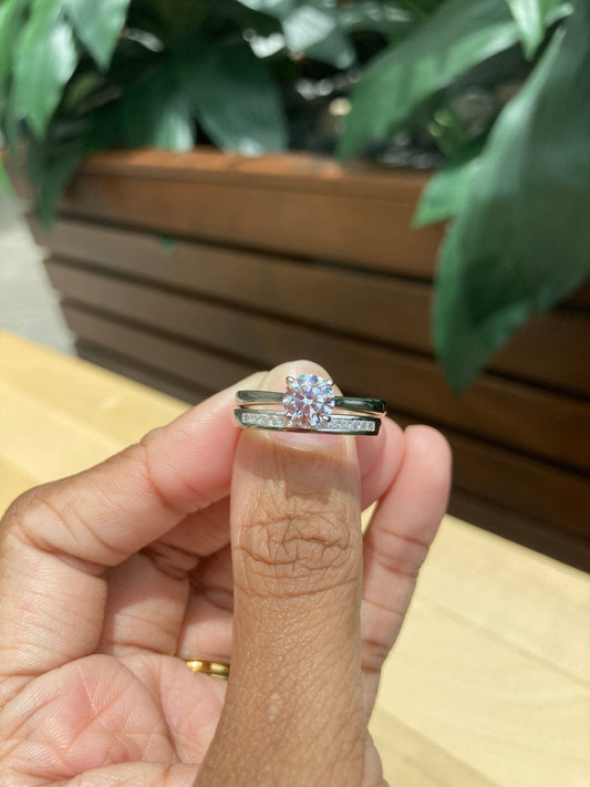 'Devotion' 2 Piece Wedding Set - Hidden Jewels Co.