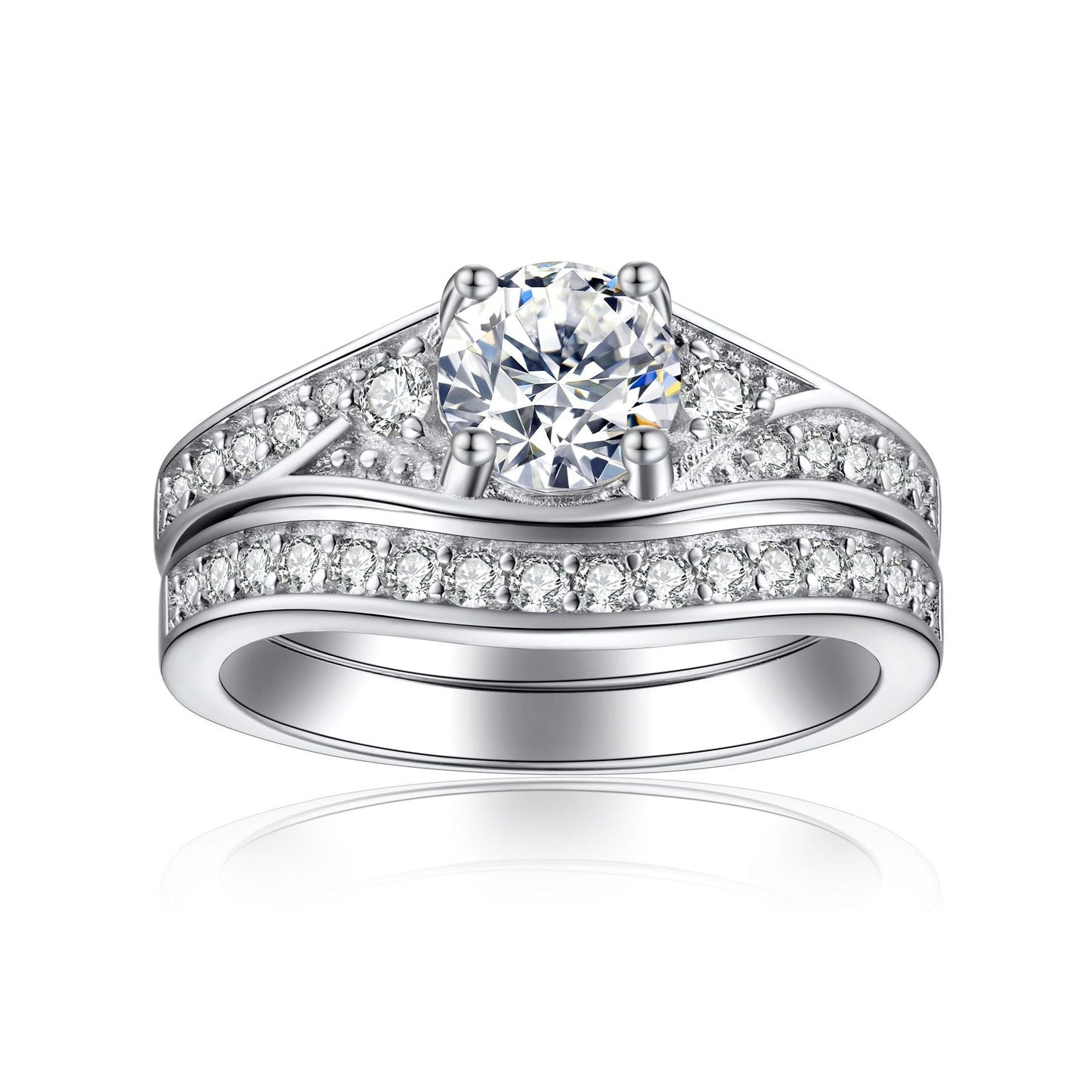 'Endless Vow' 2 Piece Wedding Set - Hidden Jewels Co.