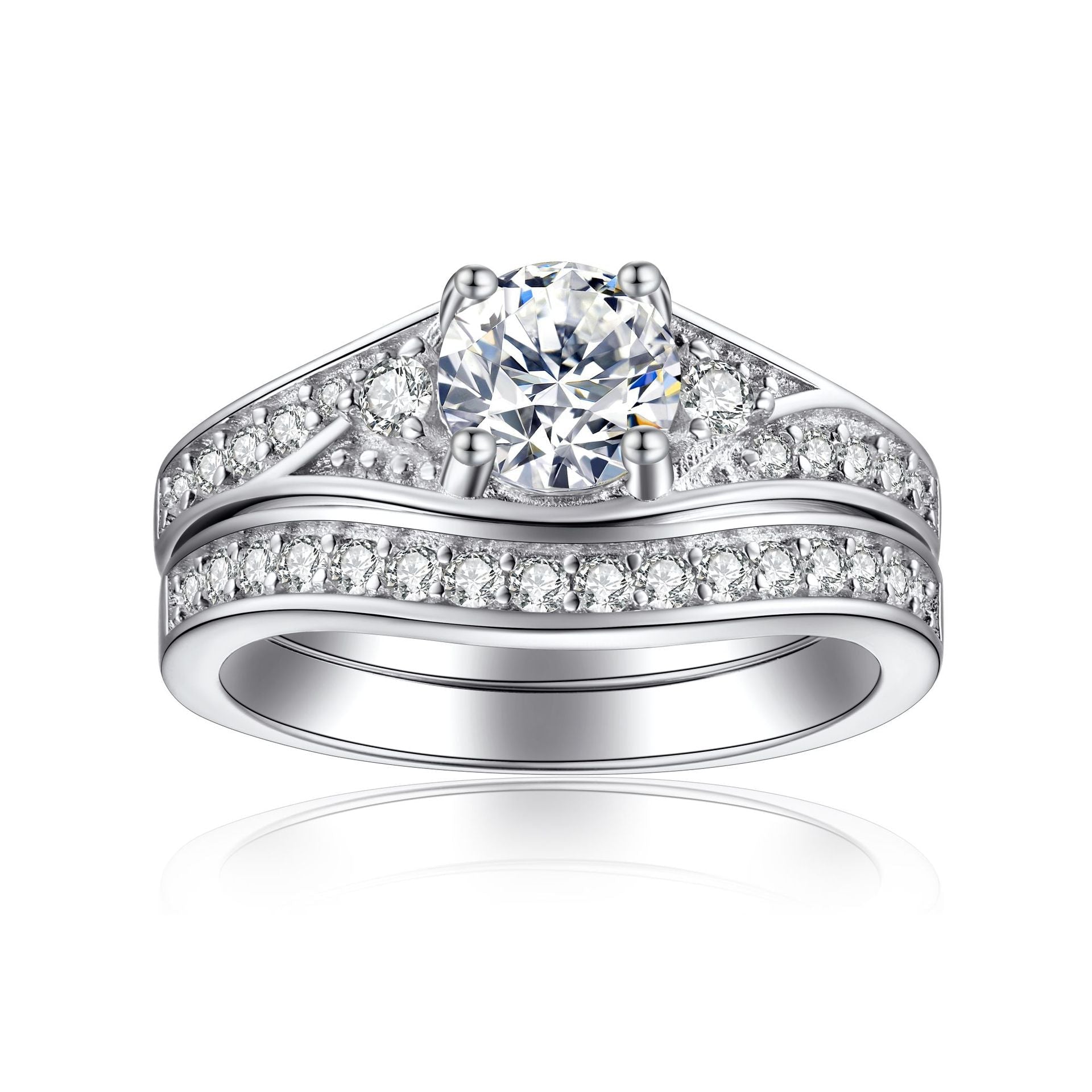 'Endless Vow' 2 Piece Wedding Set - Hidden Jewels Co.