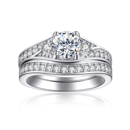 'Endless Vow' 2 Piece Wedding Set - Hidden Jewels Co.