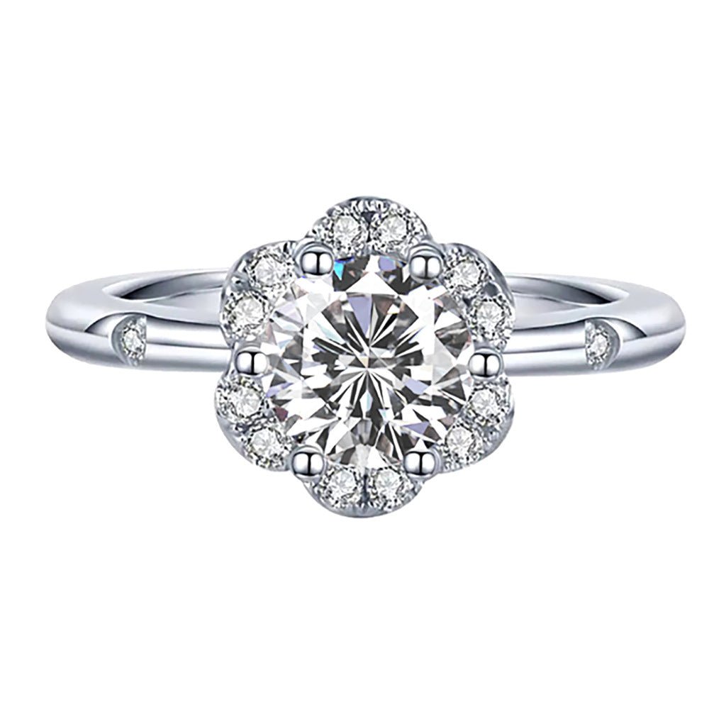 'Forever Mine' Moissanite Sterling Silver Ring - Hidden Jewels Co.