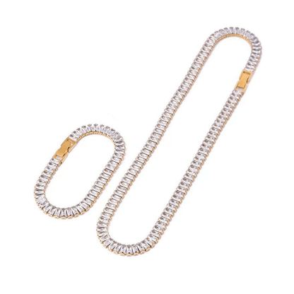 'Rosé' Necklace and Bracelet Set - Hidden Jewels Co.
